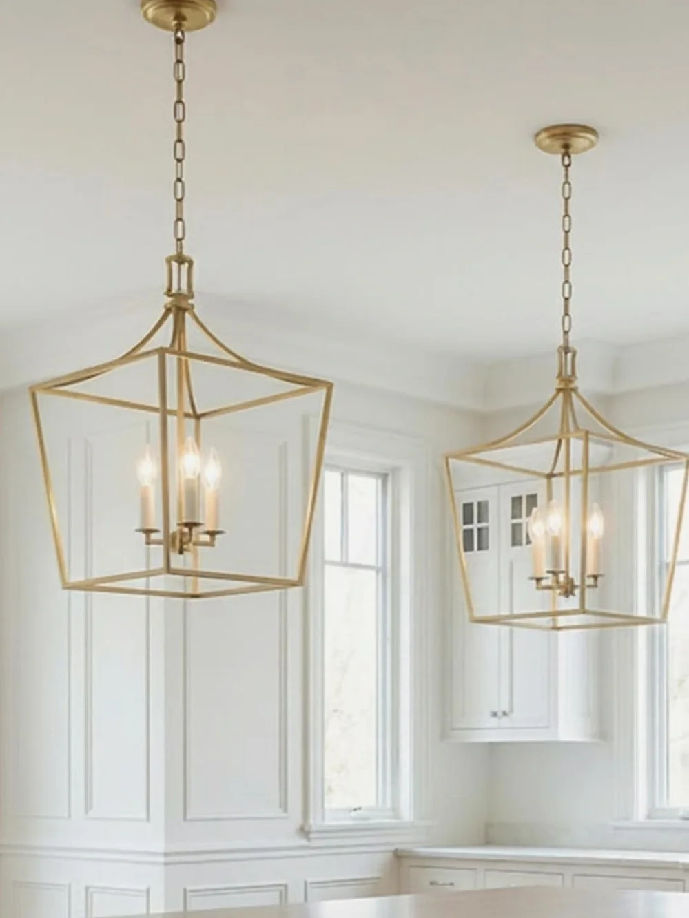 Gold Cage Pendant Chandelier - Elegant Home Accent Lighting